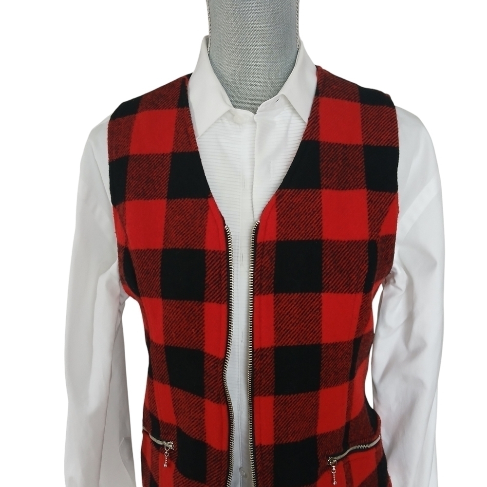 Women's Rafaella Vest 90's Vintage Wool Blend Buffalo Plaid Grunge Y2K
